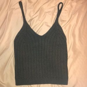 Army Green Knit Crop Top